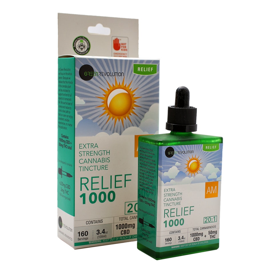 20:1 Relief 1000 AM Tincture 1050mg 20:1 Relief 1000 AM Tincture 1050mg