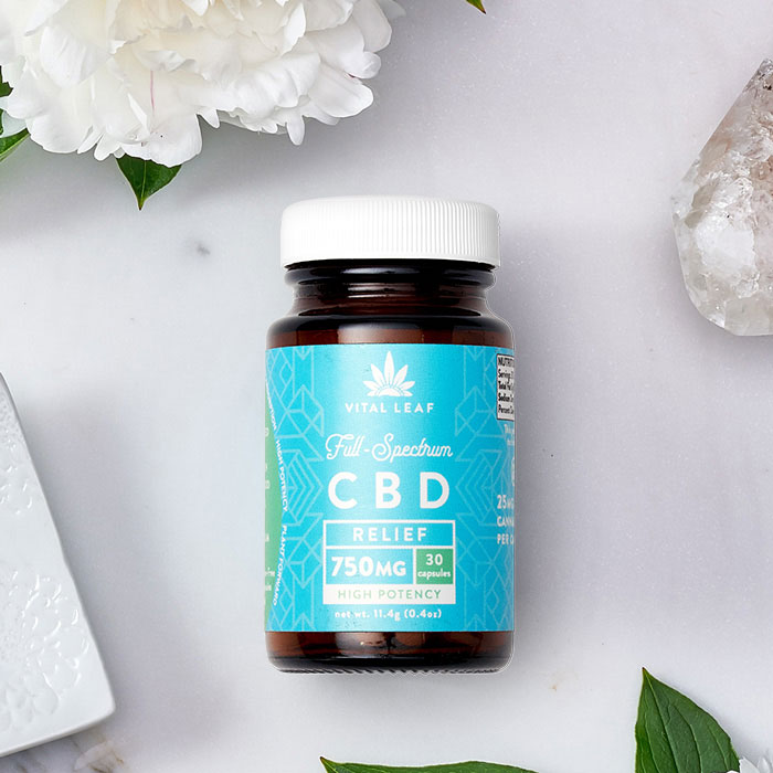 The Relief CBD Capsules provide a convenient, discreet, and consistent dosing method. A simple, flavor-free option that’s perfect for a daily regimen. Made with water-soluble full spectrum hemp extract, it’s formulated to be optimally bioavailable to the human endocannabinoid system. 750mg CBD/bottle The Relief CBD Capsules provide a convenient, discreet, and consistent dosing method. A simple, flavor-free option that’s perfect for a daily regimen. Made with water-soluble full spectrum hemp extract, it’s formulated to be optimally bioavailable to the human endocannabinoid system. 750mg CBD/bottle